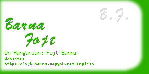 barna fojt business card